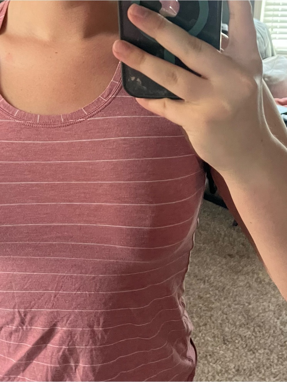 lululemon athletica Mauve Pink Striped Scoop Tank